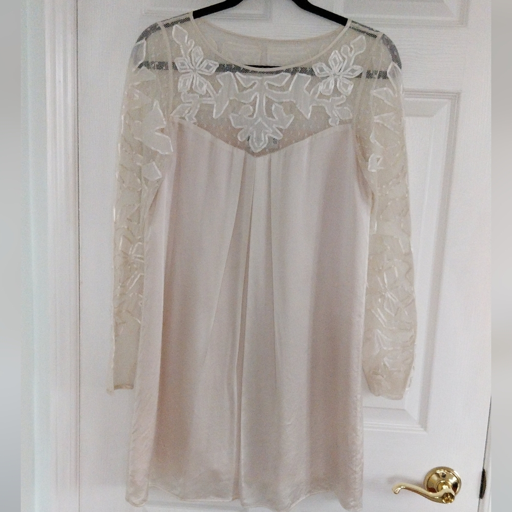 ALICE by Temperley Cream Silk Dress